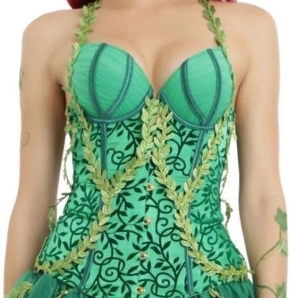 Poison Ivy Corset Costume Top L NWT